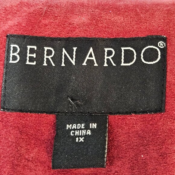 Bernardo Nordstrom Suede Washable Leather Jacket Size 1X Burgundy NWT Flaw - Picture 10 of 12